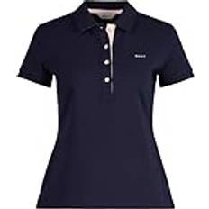 Gant Dam Pikétröjor Gant Contrast Collar SS Pique Polo - Kvällsblå