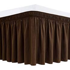 White Valance Sheets Biscaynebay Biscaynebay Wrap Around Bed Skirts 15" Drop Valance Sheet White, Black, Beige, Brown
