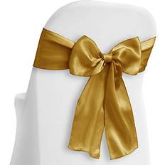 Gold Loose Covers 100 Satin Wedding Bow Sashes Loose Chair Cover Gold