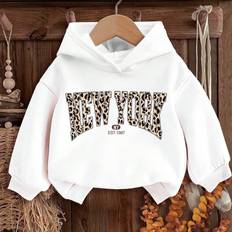 9-12M Hoodies Children's Clothing Shein Retro Leopard Print Hooded Pullover - Soft Knit