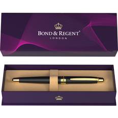 Gold Ballpoint Pens Bond & Regent Rollerball Pen 24 Karat Gold Gloss Black