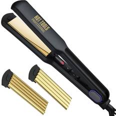 Gold Hair Stylers Hot Tools Professional 24K Gold Crimper & Flat Iron Combo