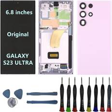 Ziayi 6.8" Original AMOLED Display for Samsung Galaxy S23 Ultra S918U S918B/DS S918U1 S918W S918E Screen Replacement S23 Ultra 5G Display Touch Screen Digitizer Assembly (with Purple Frame Back Cover Tools)