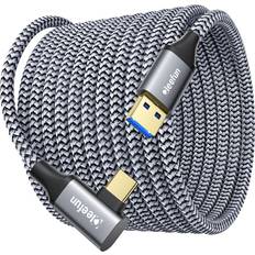 Cleefun Braided Link Cable 16ft for Meta/Oculus Quest 3, Quest 2 Pro Pico 4 Accessories 5Gbps Super Speed Virtual Reality Headset Cable USB 3.0 to USB C Cable for PC VR Headset