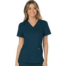 Cherokee Women Scrubs Top Mock Wrap - Caribbean Blue