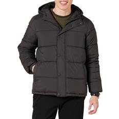 Cheap Men Coats Amazon Essentials Heavyweight Hooded Puffer Coat - Dark Grey