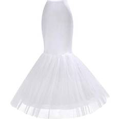 Underskirts Amosfun Mermaid Fishtail Petticoat Slip Floor Length - White