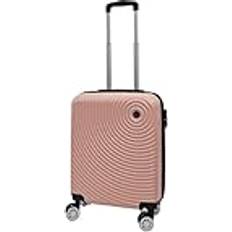Rose Gold Cabin Bags Infinity Leather Hard Shell Cabin 8 Wheel