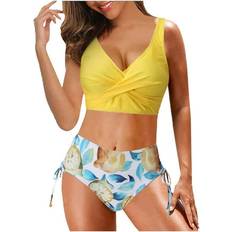 3XL - Women Bikini Sets Ruimatai Summer Sexy Print Backless Bikini Set - Multi