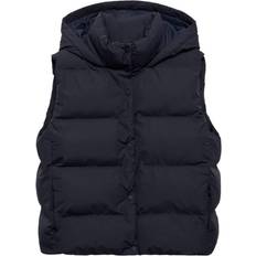 Blue Padded Vests Children's Clothing Mango Quilted Gilet With Hood - Dark Navy