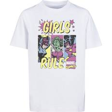 Marvel Oberteile Absolute Cult Marvel Comics Girls Rule T-shirt - Hellblau/Pastellgelb/Schwarz/Weiß