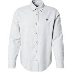 Abercrombie & Fitch Grey Shirts Abercrombie & Fitch Herringbone Shirt With Icon Logo Grey