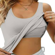 Daznico Womens Tank Tops with Built - Grey