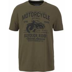 Printed Motorcycle T-Shirt - Olive