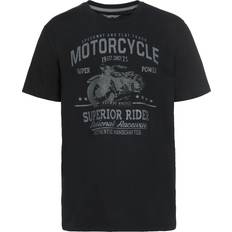 Printed Motorcycle T-Shirt - Black