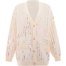 Silver Koftor Faina Strickjacke - Silber/Wollweiß
