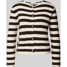 Mango Women Cardigans Mango Striped Cardigan With Buttons - Ecru