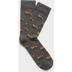 Mango Socks Mango Animal Print Cotton Socks - Grey