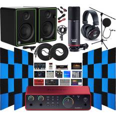 Focusrite Scarlett 2i2 Studio 4th Gen USB Audio Interface Full Recording Bundle with Exclusive Creative Music Production Software Kit with CR3-X Multimedia Monitors and 24 Pack Acoustic Wedge Panels