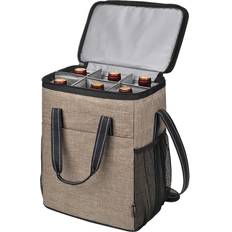 Beige Cooler Bags Tirrinia Insulated Leakproof Padded Wine Cooler Car 6 Bottle