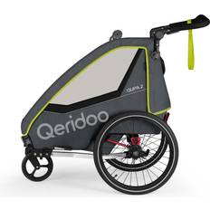 Fietsaccessoires Qeridoo QUPA 2 2023 Kinder Fahrradanhänger Grün/Blau/Grau