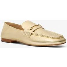 Dame - Gull Loafers Michael Kors Lena Metallic Leather Loafer - Gold