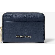 Michael Kors Jet Set Pebbled Leather Zip-Around Card Case - Blue