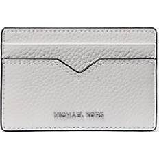 Vita Korthållare Michael Kors Hudson Pebbled Leather Card Case - White