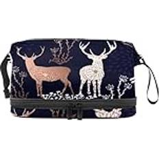 VAPOKF Double Layer Cosmetic Bag - Forest Deers