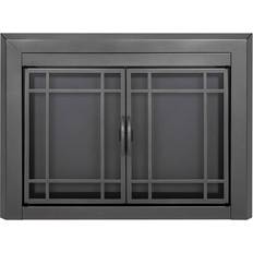 Best Fireplace Screens Pleasant Hearth Easton Fireplace Glass Door Gunmetal Large