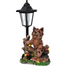 Magideal Dog Outdoor Garden Statue with Solar Lights