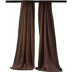 Photo Backgrounds LA Linen UnbeatableSale Local, BDpop96x58-Pk2-BrownP22 Polyester Poplin Backdrop Drape Brown 96 x 58 in. Pack of 2