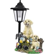 Magideal Dog Outdoor Garden Statue with Solar Lights