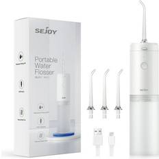 Sejoy JOYHEALTH, Portable Water Flosser Cordless Teeth Cleaner 1900 Times/Min Pulse Rate Rechargeable Teeth Cleaner 3 Modes with 140ml Tank White
