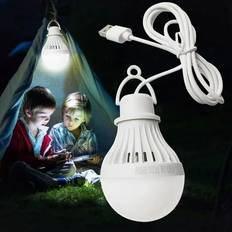 Light Bulbs Farfi Co.Ltd, USB Bulb Ultra-Bright Flicker Free Energy-saving Heat-Resistant Plug-and-Play Illumination 6500K 5W USB-powered Camping Lamp Mini Light Bulb Home Supplies (5W)