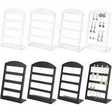 Black Jewelry Stands PandaHall PH Packs Earring Display Stand Black Earring Pendant Display Organizer Transparent Ear Stud Display Holder Show Hoop Earrings Rack Jewelry Display Storage for Vendors Selling Earring DIY