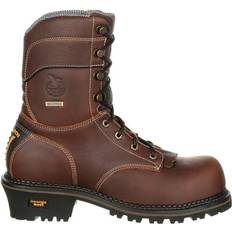 Brown Work Shoes Georgia Boot Logger AMP LT Composite Toe Work Boots - Brown