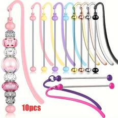 Temu Beadable Bookmarks 10pcs Metal Blank Bar