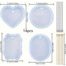 Arts & Crafts Temu Epoxy UV Resin Mold Kit 14pcs Set