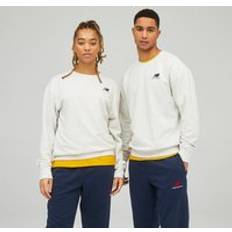 New Balance Unisex Jumpers New Balance Unisex Uni-ssentials French Terry Crewneck Sweatshirt - White Cotton