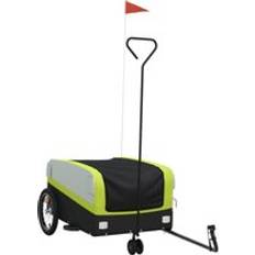Bicycle Carts & Tandem Bike Trailers vidaXL Bike Trailer Black and Green 45 kg Iron