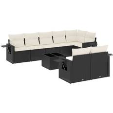 Utemöbler vidaXL Garden Sofa Black Cream White Outdoor Lounge Set