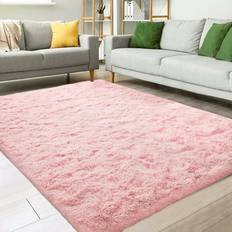 Nefoso Shag Area Rug 8 x 10 Pink