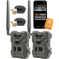 Hunting SpyPoint Flex-M Twin Pack Cellular Trail Cameras Best Value in Hunting Accessories No WiFi Needed & GPS-Enabled Night Vision Dual-Sim LTE IP65 Waterproof 28MP Photos, 720p Videos Sound