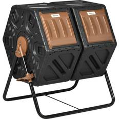 OutSunny Compost OutSunny Dual Chamber Compost Bin 34.5 Gallon