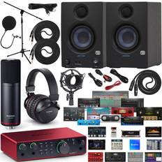 Focusrite Scarlett 2i2 Studio 4th Gen USB Audio Interface with Complete Kit Exclusive Software Bundle with New Designed Eris 3.5 Studio Monitors with Professional Microphone Kit & Recording Headphones