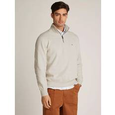 Tommy Hilfiger Quarter-Zip Fleece Jumper - Heathered Oatmilk