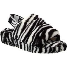 UGG Fluff Yeah Slide Zebra Slipper, Black White