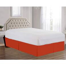 Orange Valance Sheets Bed Bath & Beyond Super Soft Solid Brushed Microfiber Skirt 14" Orange Valance Sheet Orange