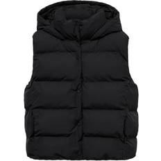 XXS Padded Vests Children's Clothing Mango Quilted Gilet With Hood - Black